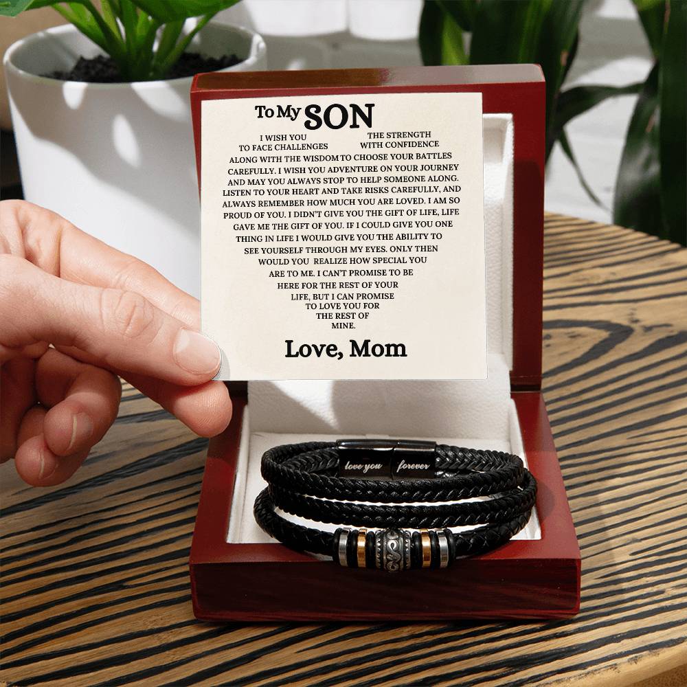 To My Son - Love You Forever Bracelet - A Mother's Unending Love - Gift From Mom