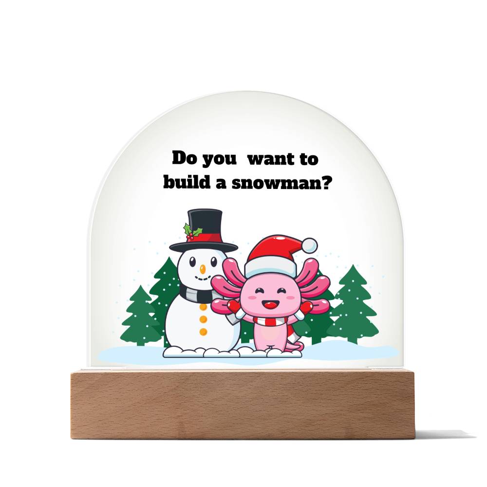 Cute Axolotl, Axolotl Holiday Invitation, Dome Acrylic Plaque Festive Holiday Decoration