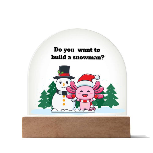 Cute Axolotl, Axolotl Holiday Invitation, Dome Acrylic Plaque Festive Holiday Decoration