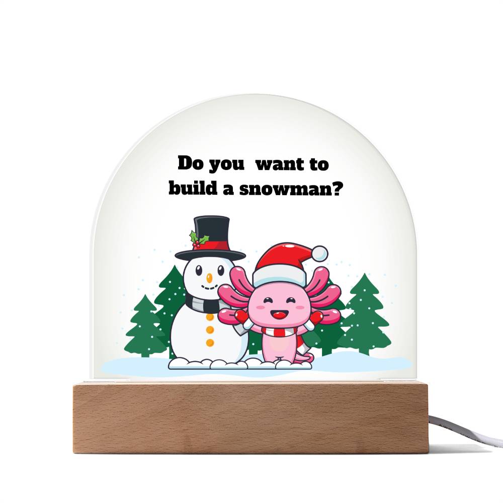 Cute Axolotl, Axolotl Holiday Invitation, Dome Acrylic Plaque Festive Holiday Decoration