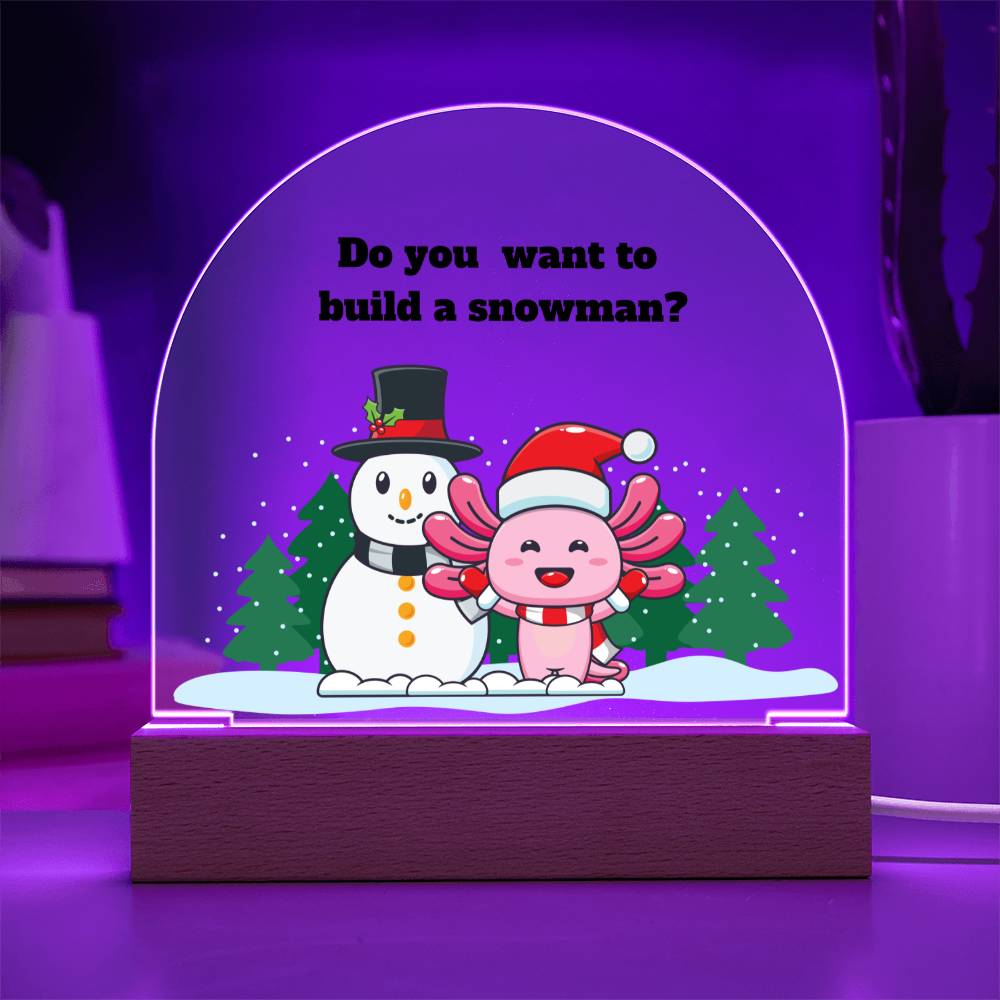 Cute Axolotl, Axolotl Holiday Invitation, Dome Acrylic Plaque Festive Holiday Decoration