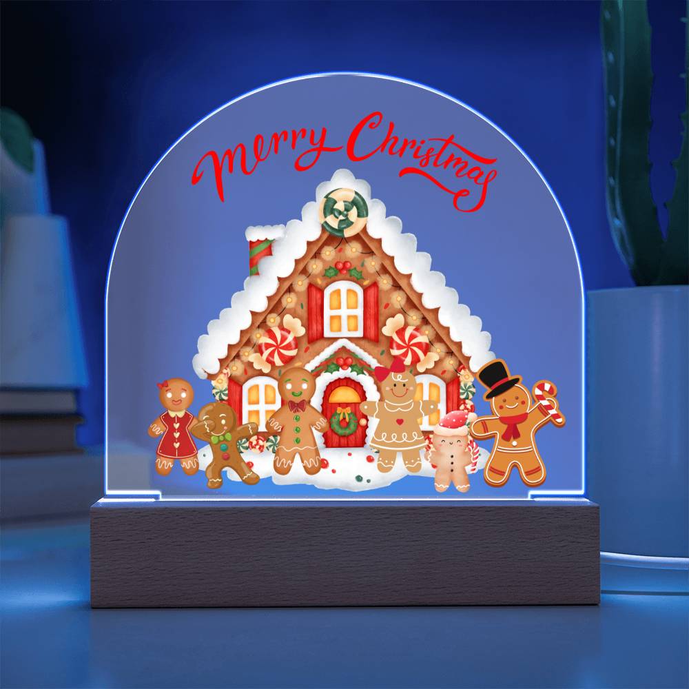 Gingerbread Family - Holiday Greetings - Dome Acrylic Plaque