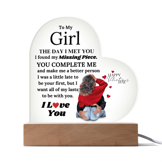 My Forever: You Complete Me Heart Acrylic Plaque, Gift for Her, Valentine's Day Gift