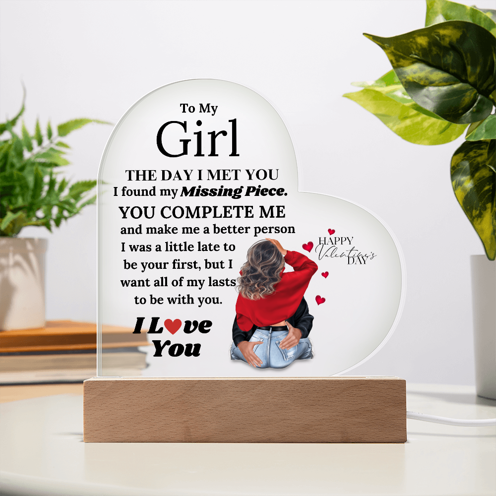 My Forever: You Complete Me Heart Acrylic Plaque, Gift for Her, Valentine's Day Gift
