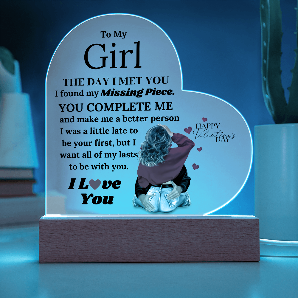 My Forever: You Complete Me Heart Acrylic Plaque, Gift for Her, Valentine's Day Gift