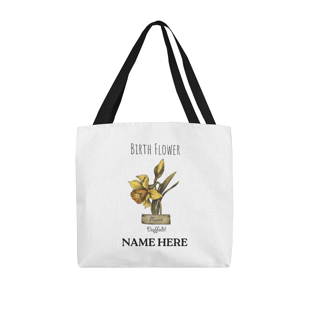 March Birth Flower - Daffodil - with Custom Name Classic Tote Bag