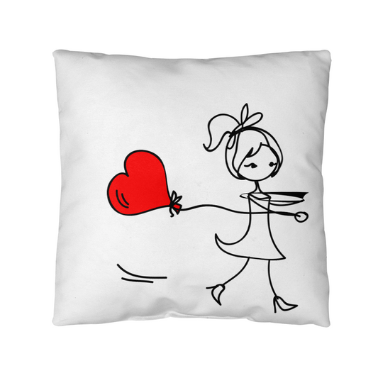 Couples Matching Valentines Day Pillow Girl Heart Balloon