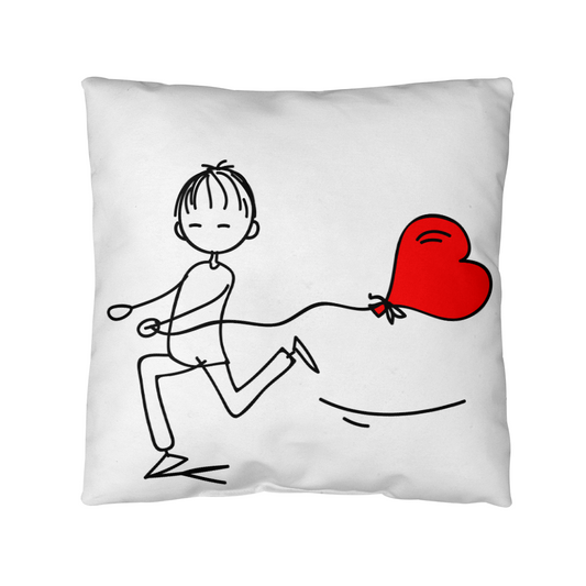 Couples Matching Valentines Day Pillow Boy Heart Balloon