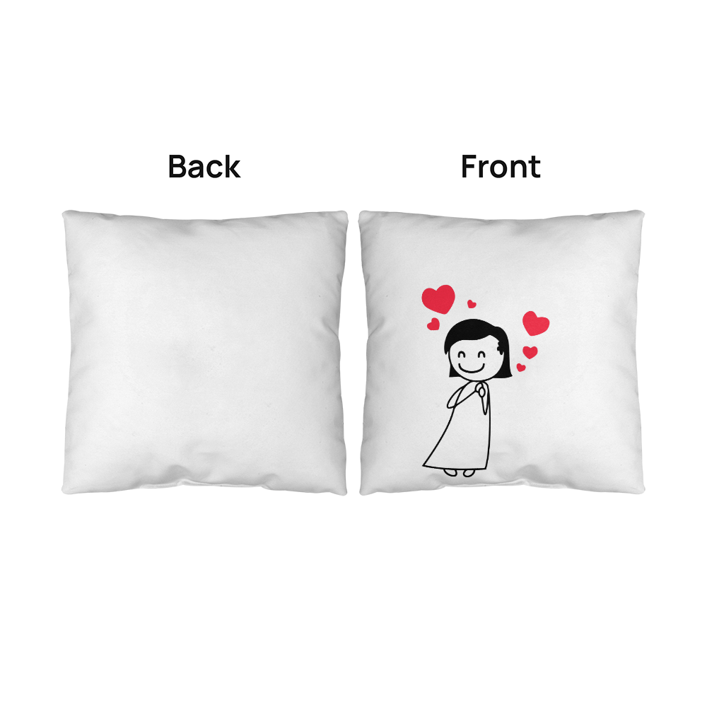 Couples Matching Valentines Day Pillow Missus Heart