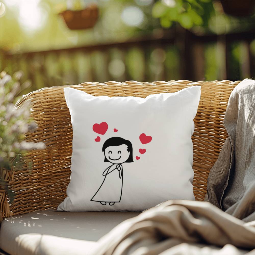 Couples Matching Valentines Day Pillow Missus Heart