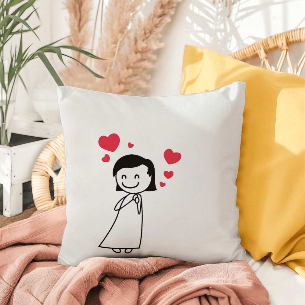Couples Matching Valentines Day Pillow Missus Heart