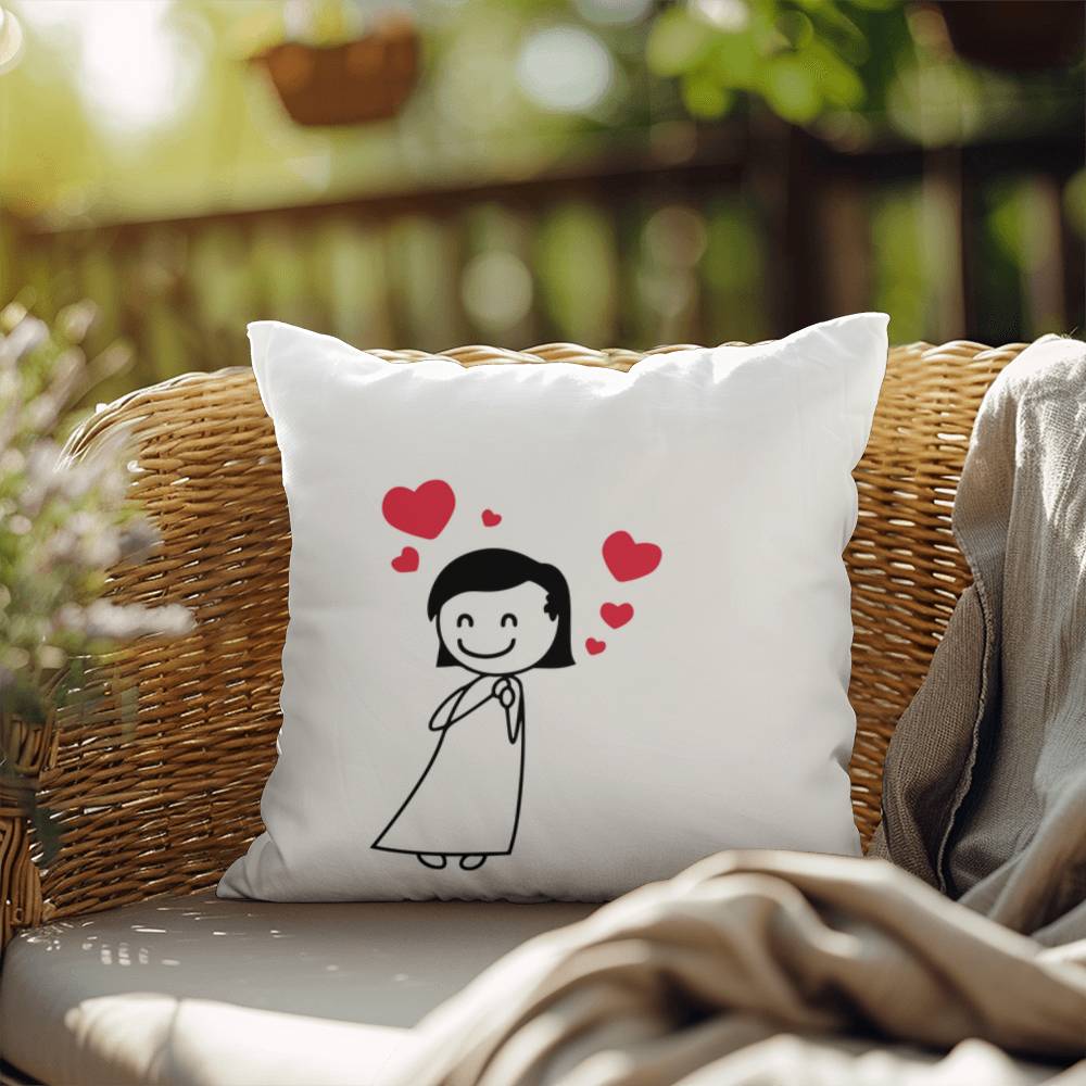 Couples Matching Valentines Day Pillow Missus Heart
