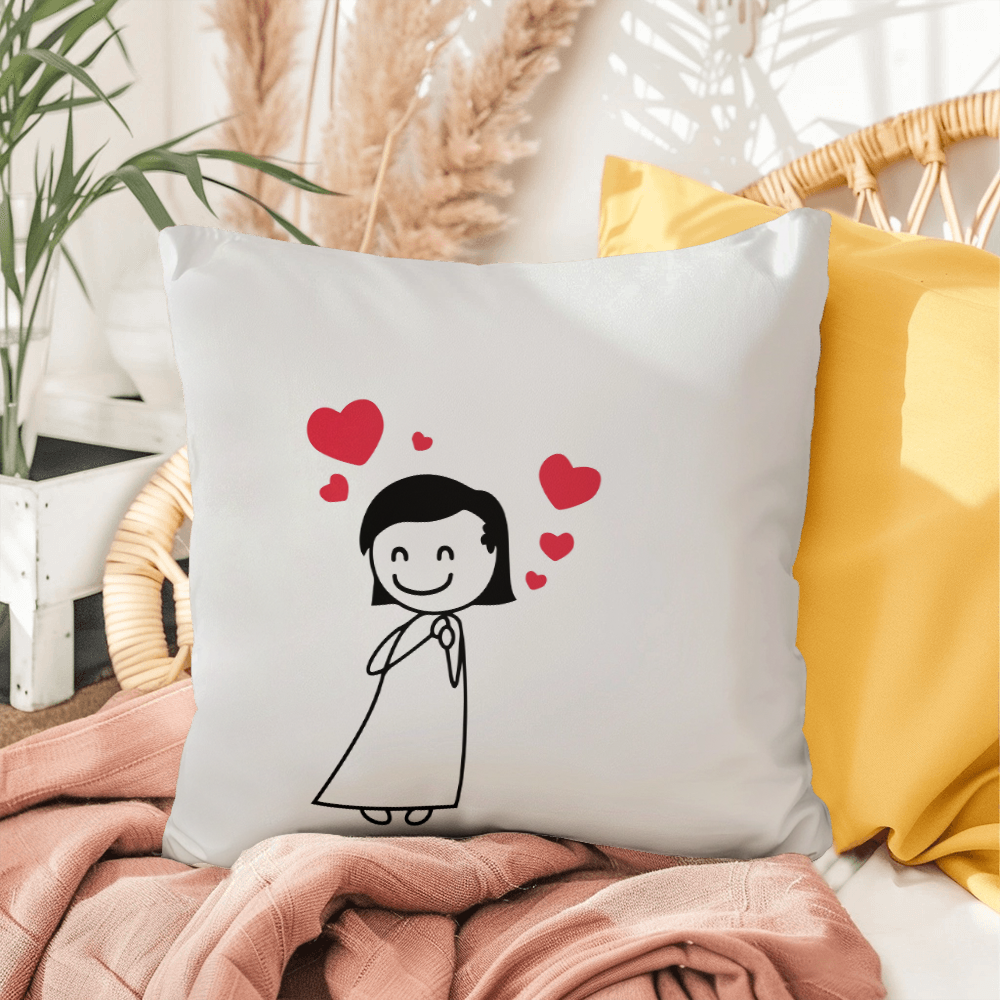 Couples Matching Valentines Day Pillow Missus Heart