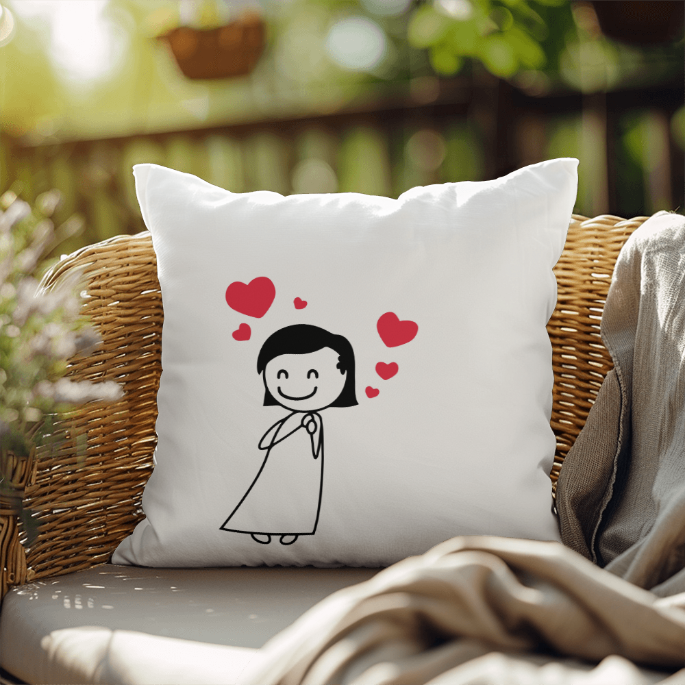 Couples Matching Valentines Day Pillow Missus Heart