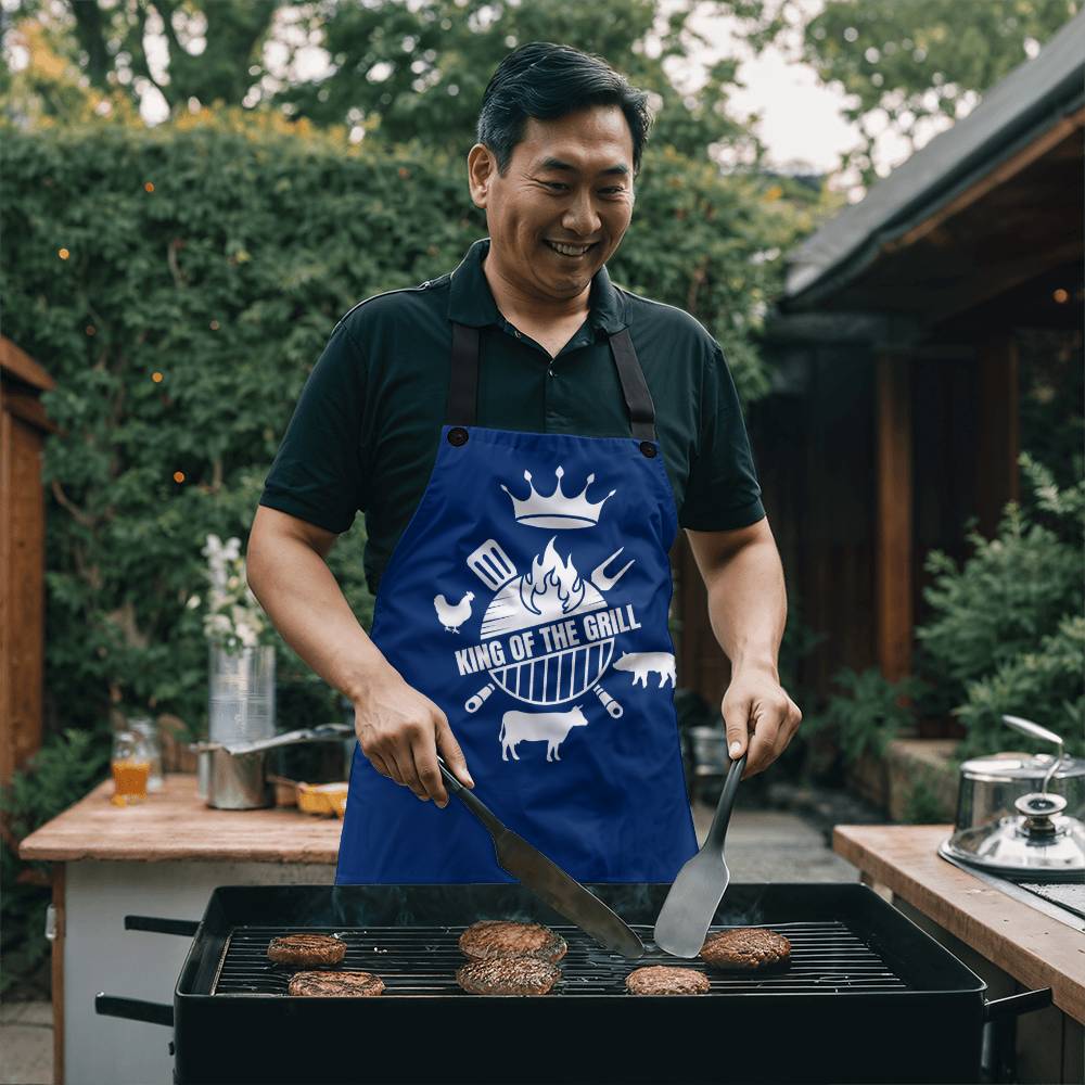 King Of The Grill Apron Blue