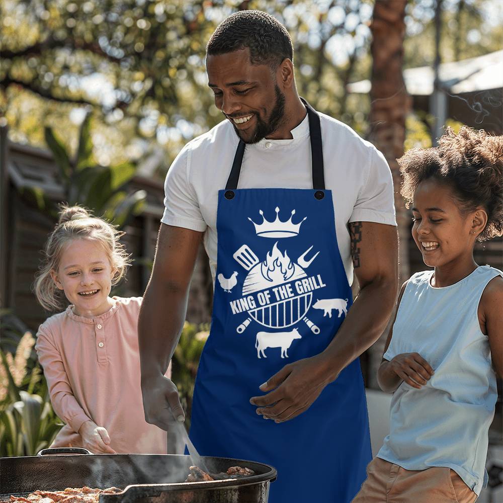 King Of The Grill Apron Blue