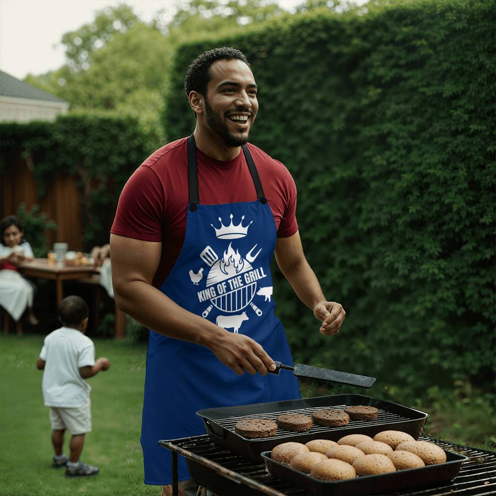 King Of The Grill Apron Blue