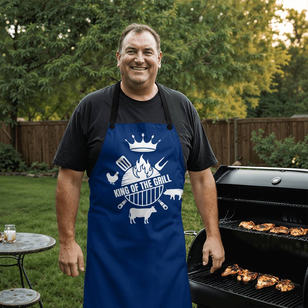 King Of The Grill Apron Blue