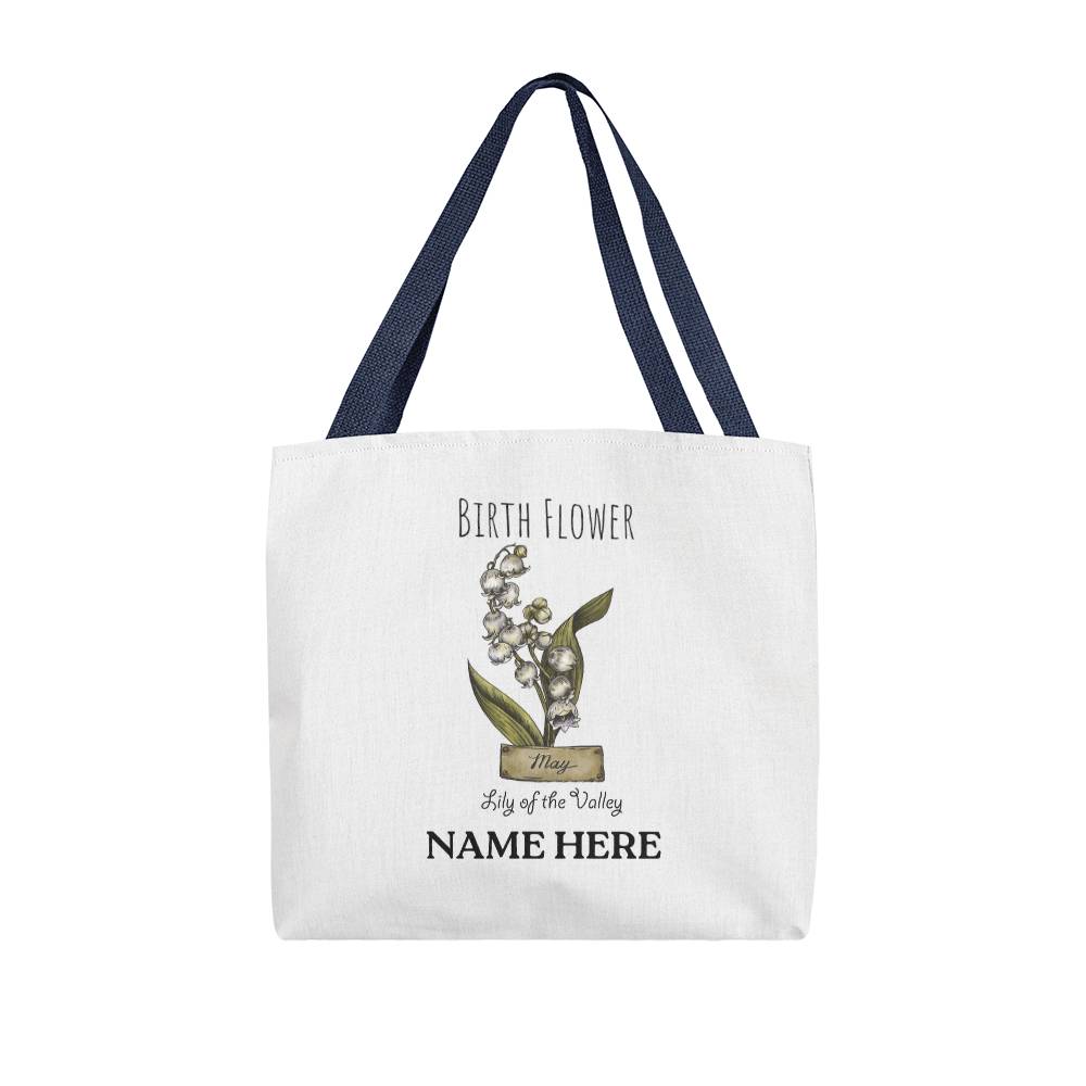 May Birth Flower - Lily of the Valley - with Custom Name Classic Tote Bag