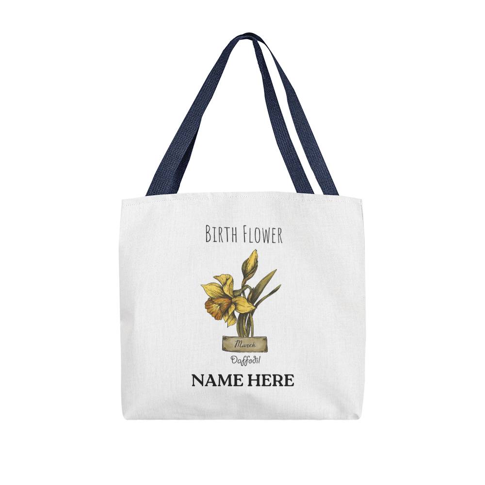 March Birth Flower - Daffodil - with Custom Name Classic Tote Bag