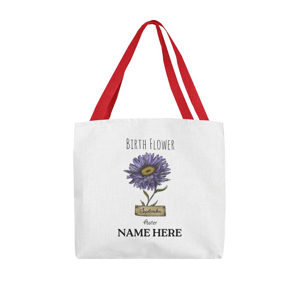 September Birth Flower - Aster - with Custom Name Classic Tote Bag