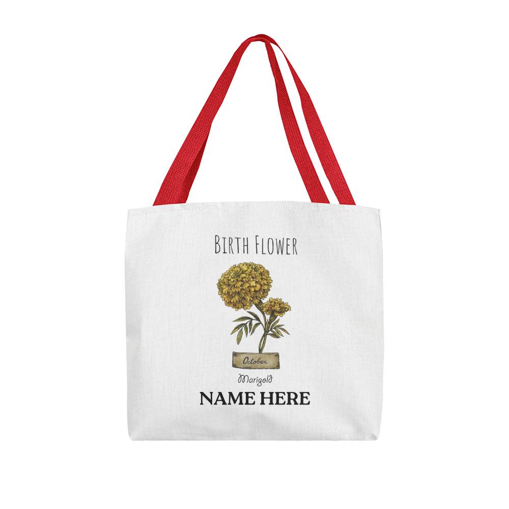 October Birth Flower - Marigold - with Custom Name Classic Tote Bag