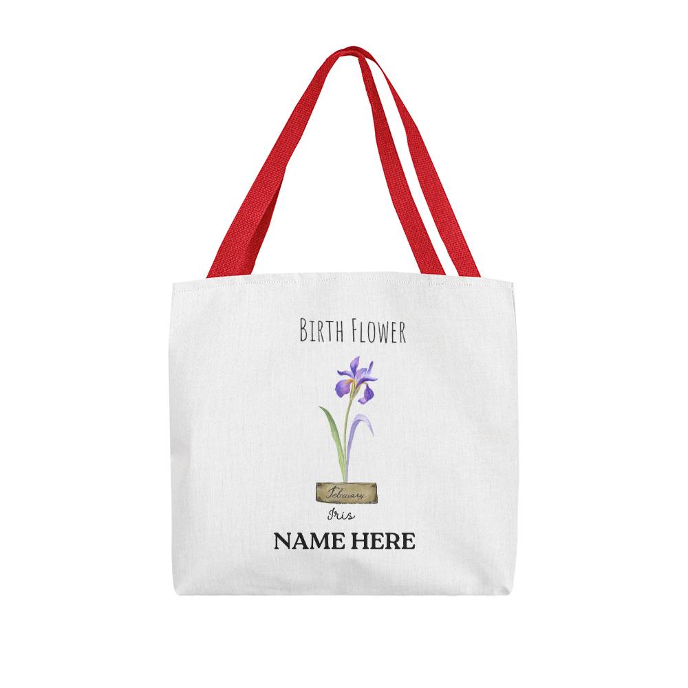 February Birth Flower - Iris - with Custom Name Classic Tote Bag