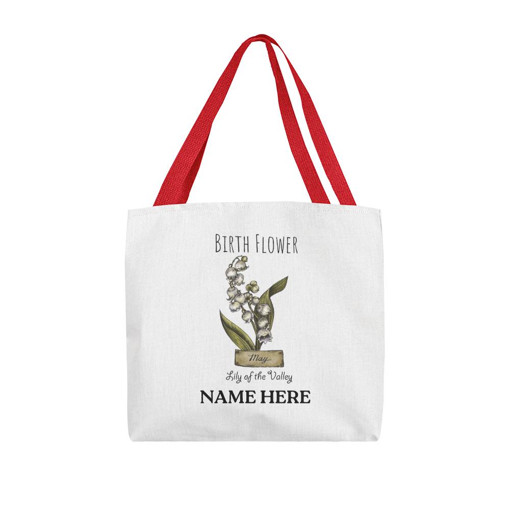 May Birth Flower - Lily of the Valley - with Custom Name Classic Tote Bag