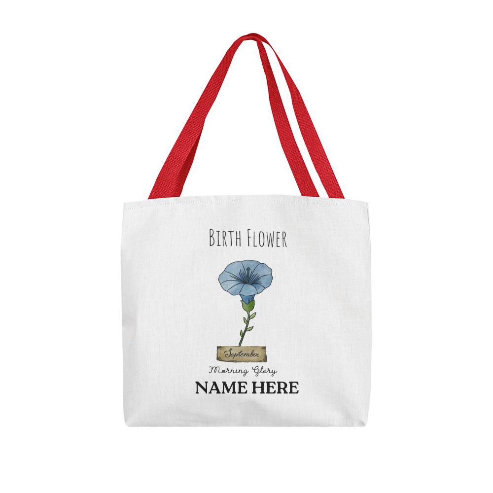 September Birth Flower - Morning Glory - with Custom Name Classic Tote Bag