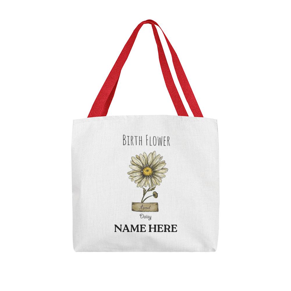 April Birth Flower - Daisy - with Custom Name Classic Tote Bag