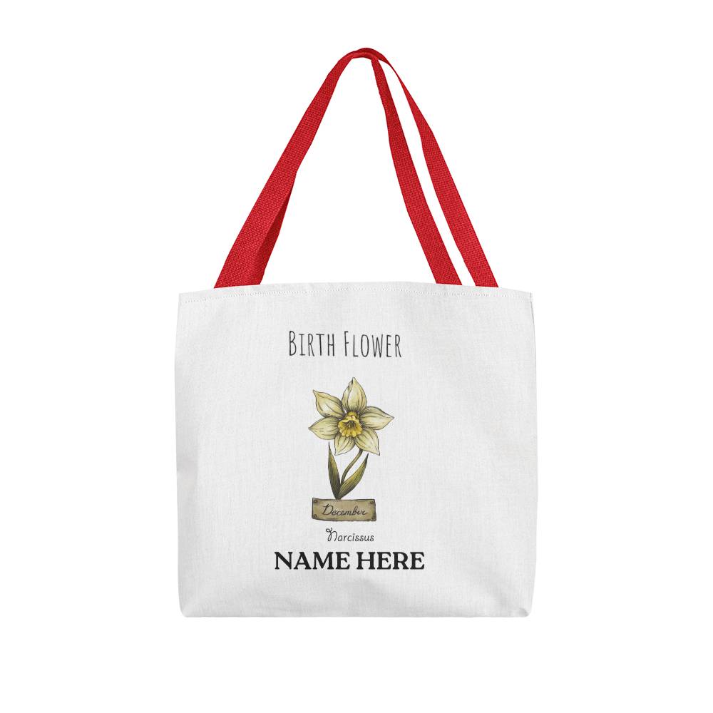 December Birth Flower - Narcissus - with Custom Name Classic Tote Bag