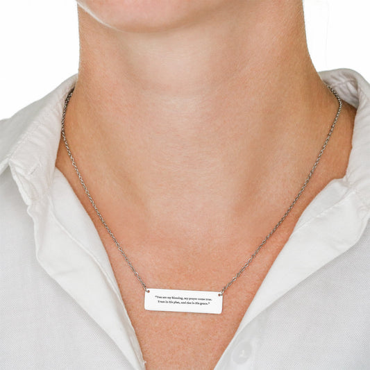 Blessing & Grace - Horizontal Bar Necklace