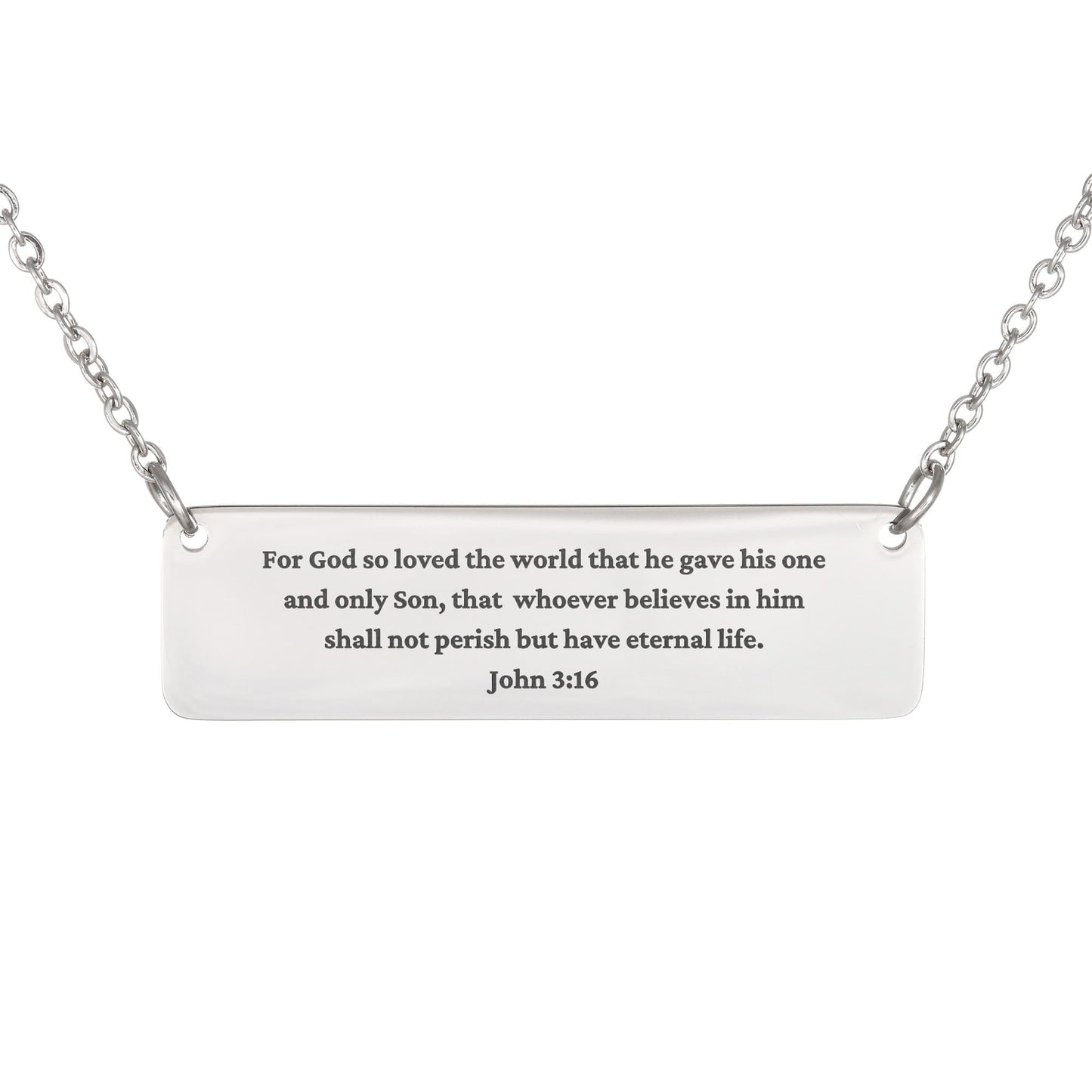 John 3:16 Horizontal Bar Necklace
