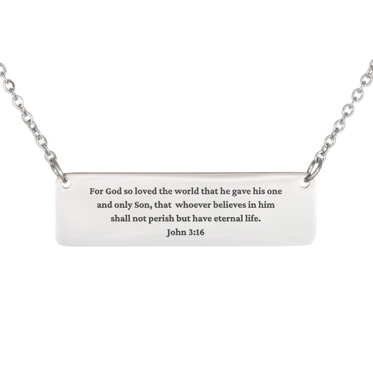 John 3:16 Horizontal Bar Necklace