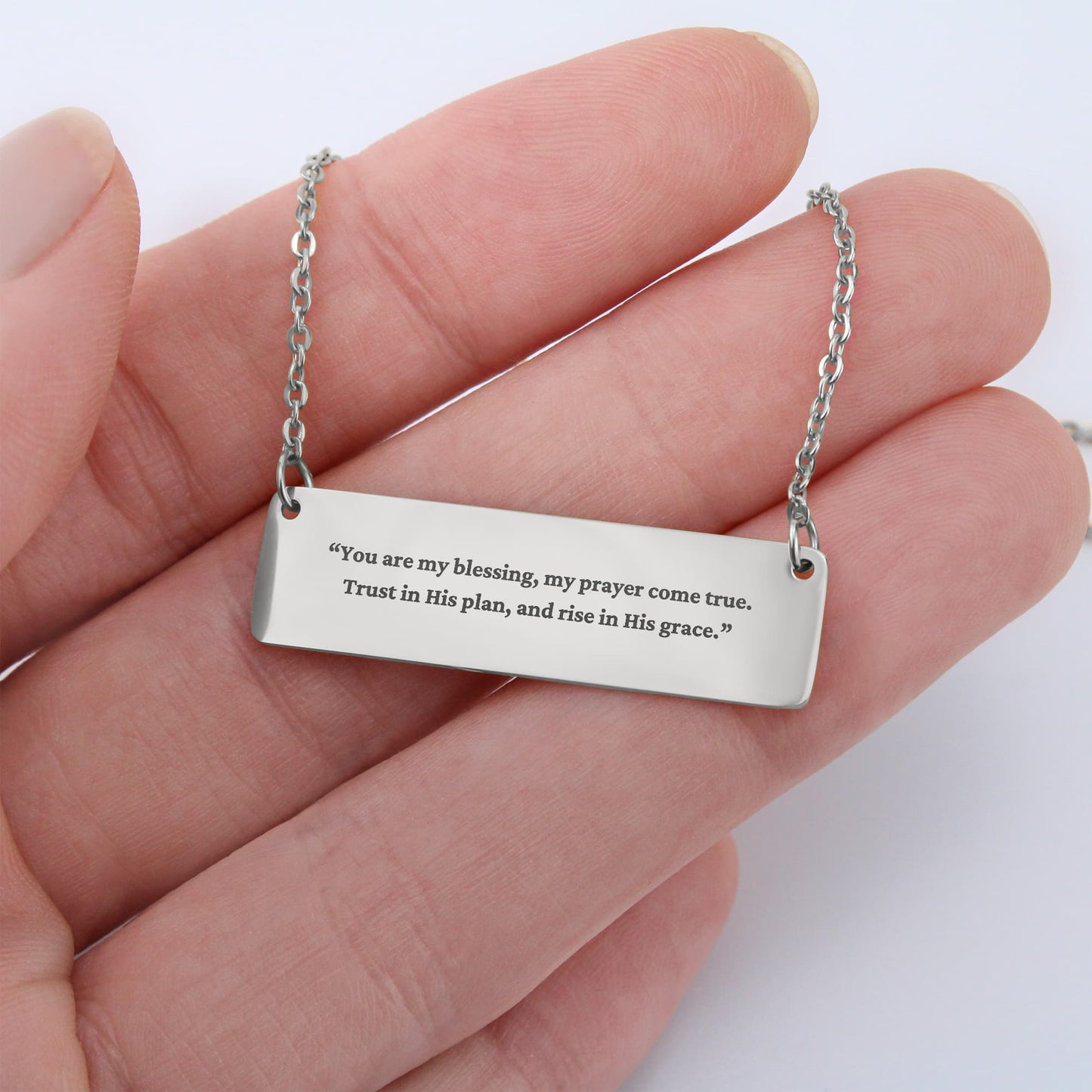 Blessing & Grace - Horizontal Bar Necklace