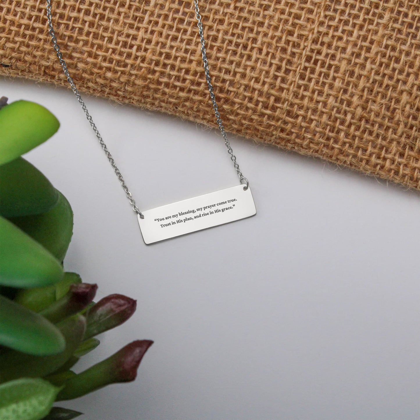 Blessing & Grace - Horizontal Bar Necklace