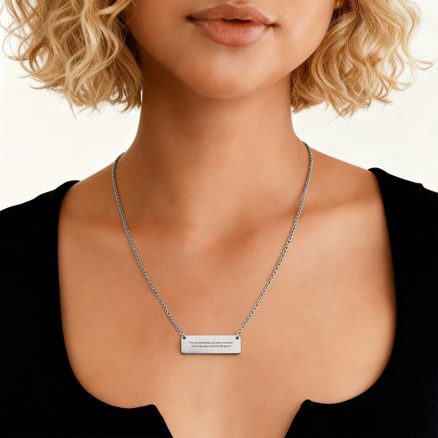 Blessing & Grace - Horizontal Bar Necklace