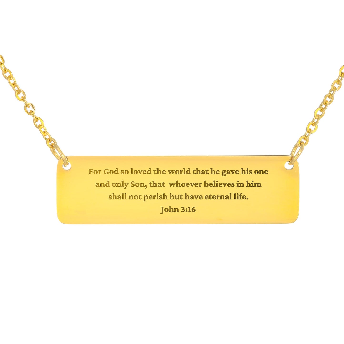 John 3:16 Horizontal Bar Necklace