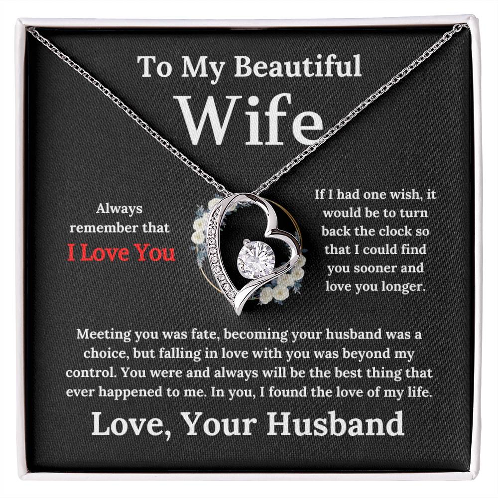 To My Beautiful Wife - Forever Love Necklace