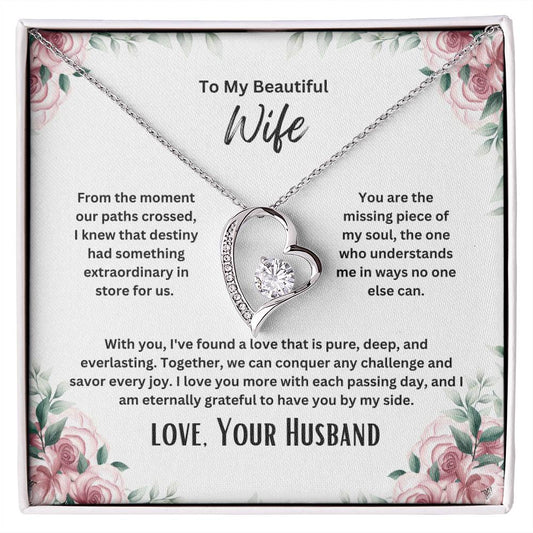 To My Beautiful Wife - Floral Destiny - Forever Love Necklace