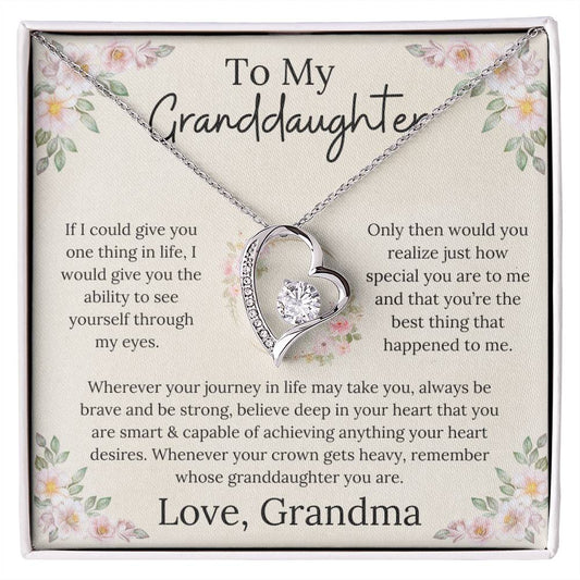 To My Granddaughter Believe In Your Heart Forever Love Necklace From Grandma