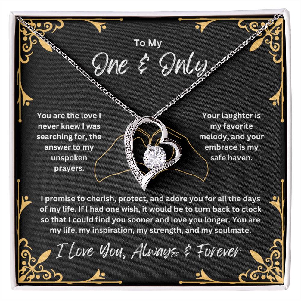 To My One & Only - You Are the Love I Never Knew - Forever Love Necklace