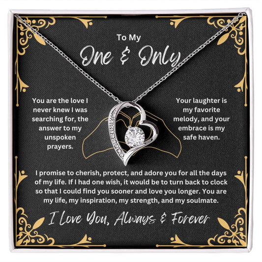 To My One & Only - You Are the Love I Never Knew - Forever Love Necklace