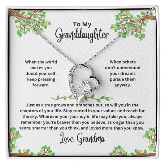 To My Granddaughter - Tree Branch - Forever Love Necklace