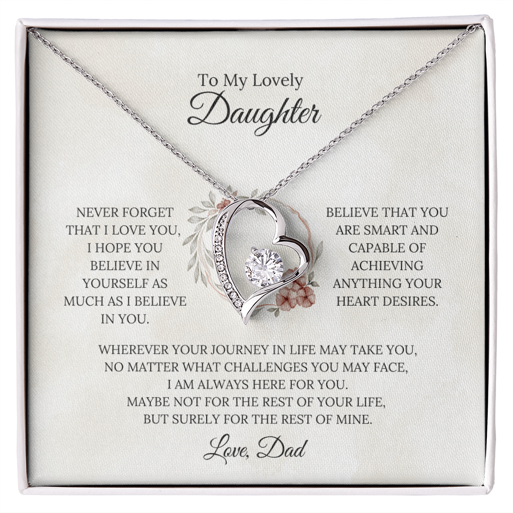To My Lovely Daughter - Always By Your Side Forever Love Necklace