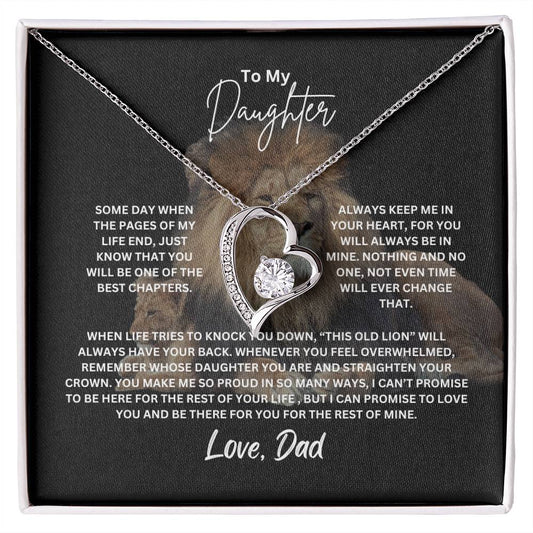 To My Daughter - Lion - Forever Love Necklace