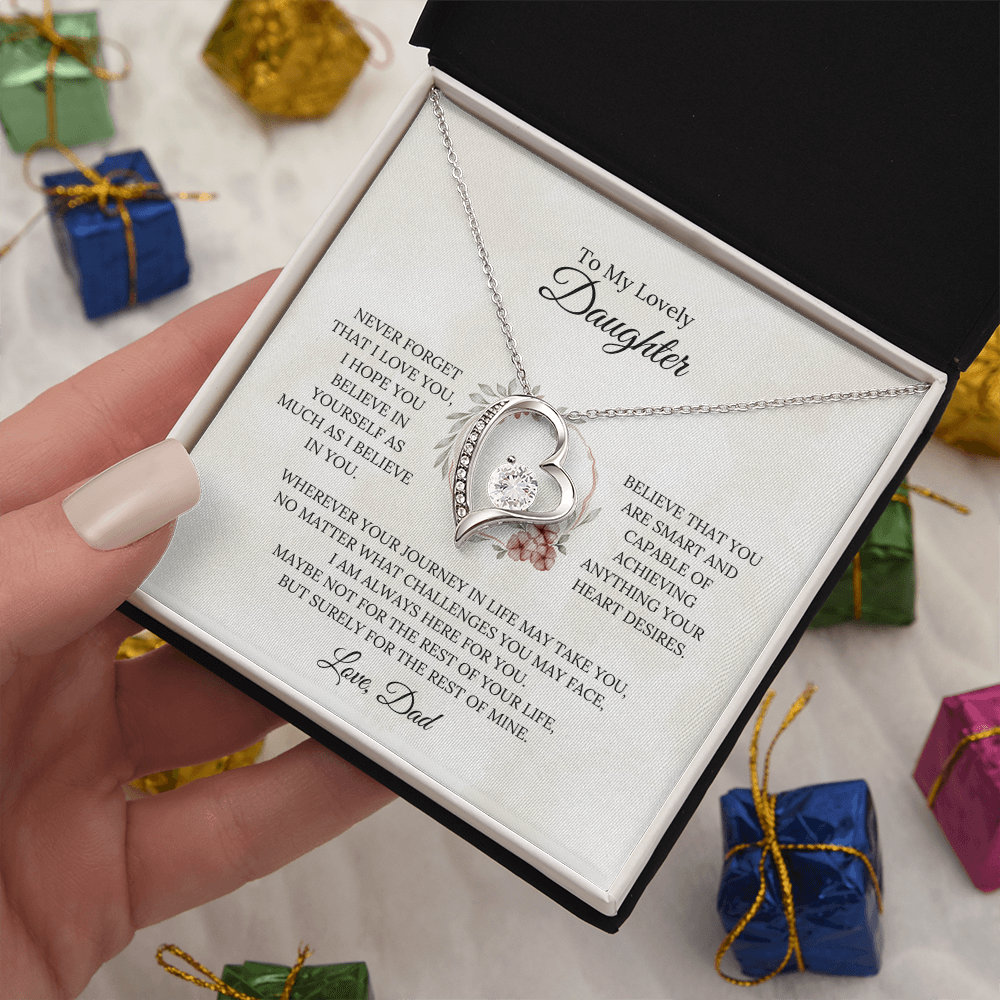 To My Lovely Daughter - Always By Your Side Forever Love Necklace
