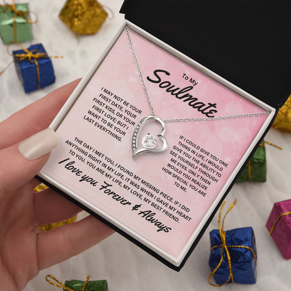 To My Soulmate My Life, My Love, My Best Friend - Forever Love Necklace