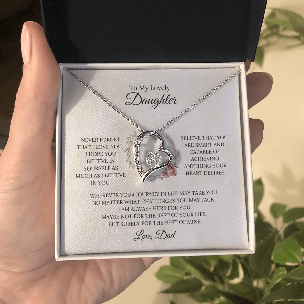 To My Lovely Daughter - Always By Your Side Forever Love Necklace