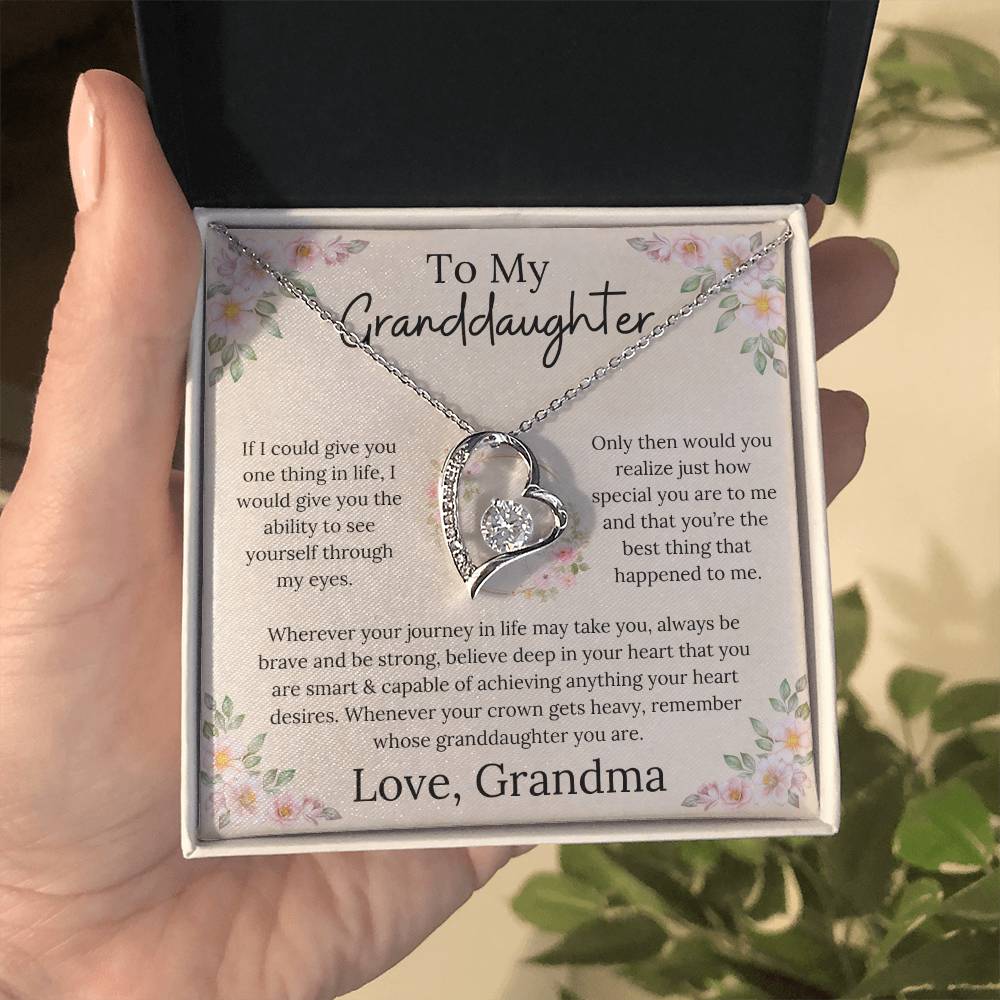 To My Granddaughter Believe In Your Heart Forever Love Necklace From Grandma